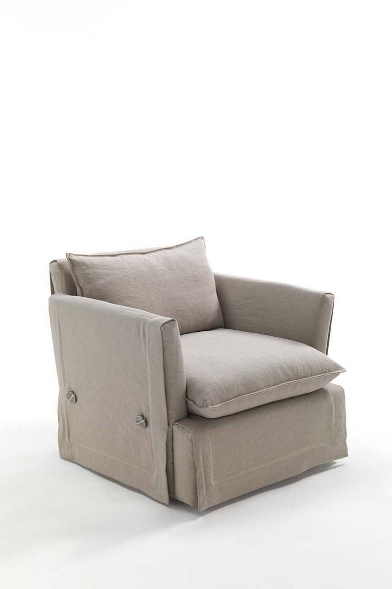 KIMONO JUNIOR Fabric armchair with removable cover with armrests