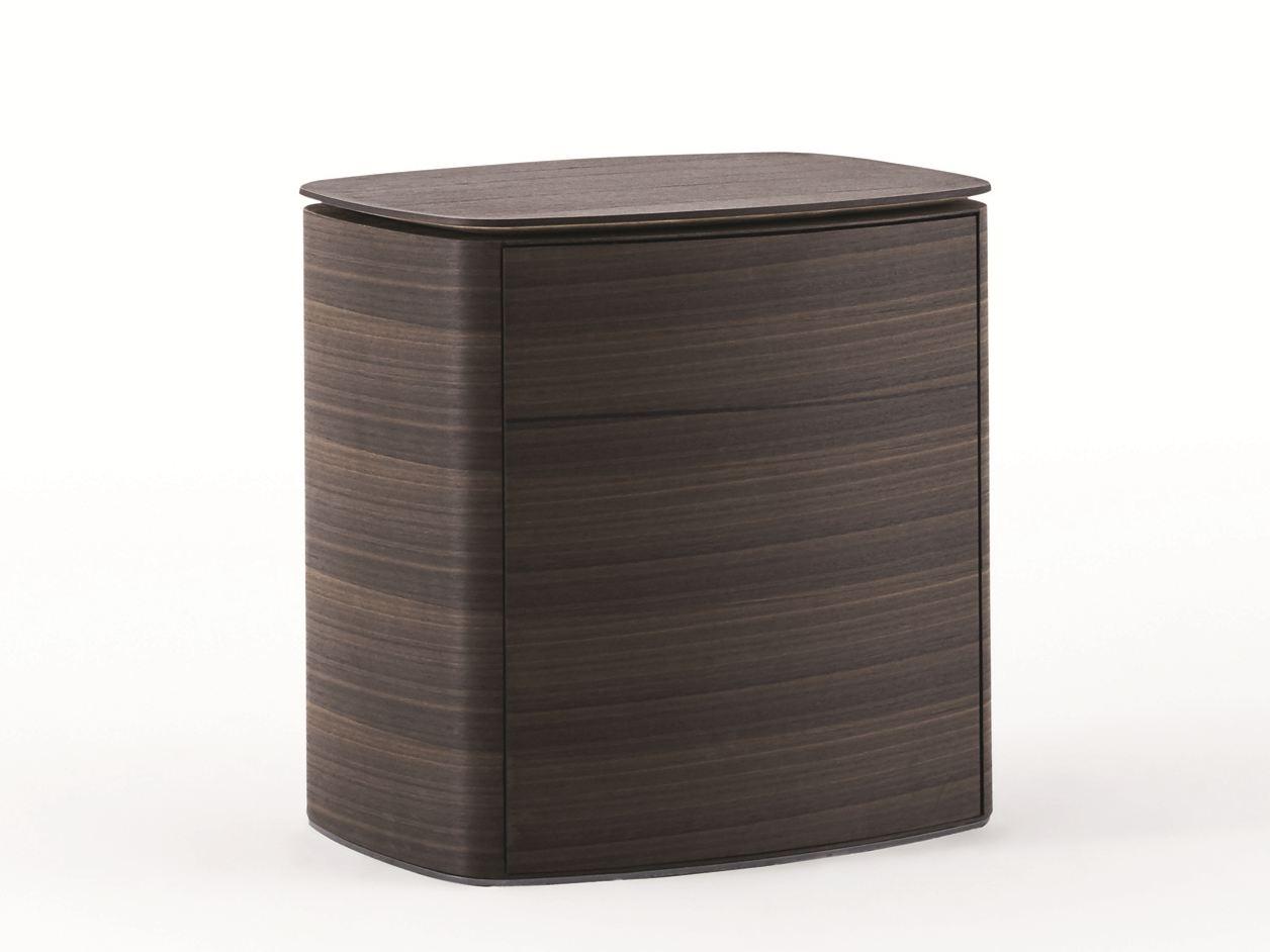 4040 Rectangular eucalyptus bedside table with drawers