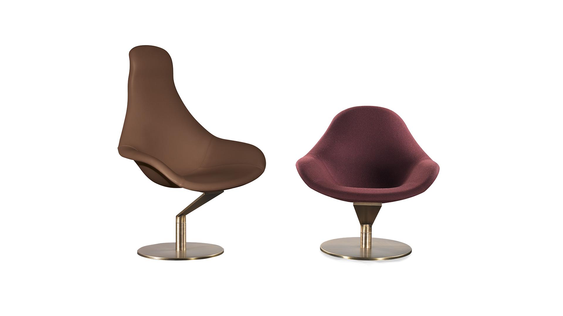 ZENITH Swivel upholstered armchair with armrests