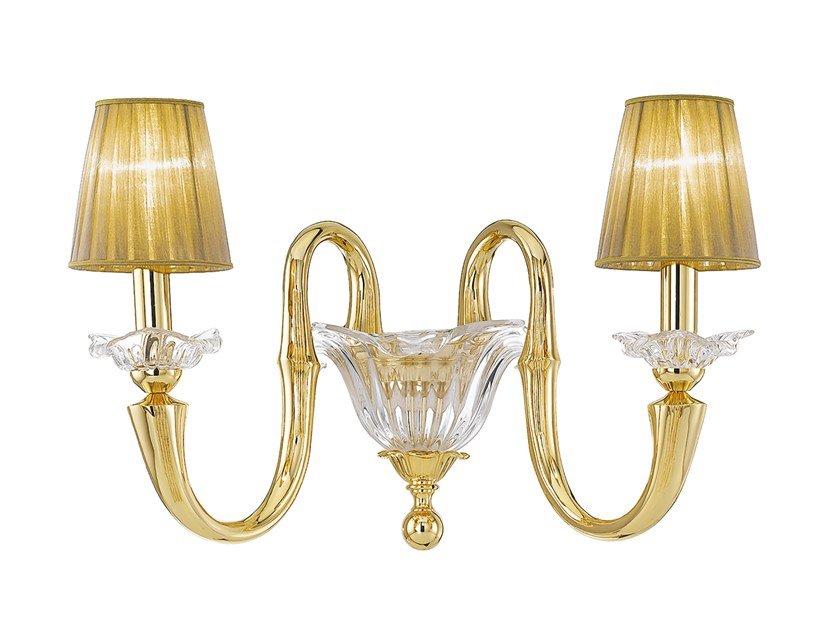 VALENTINA 269/AH2 Gold plated wall light with crystal and organza shades