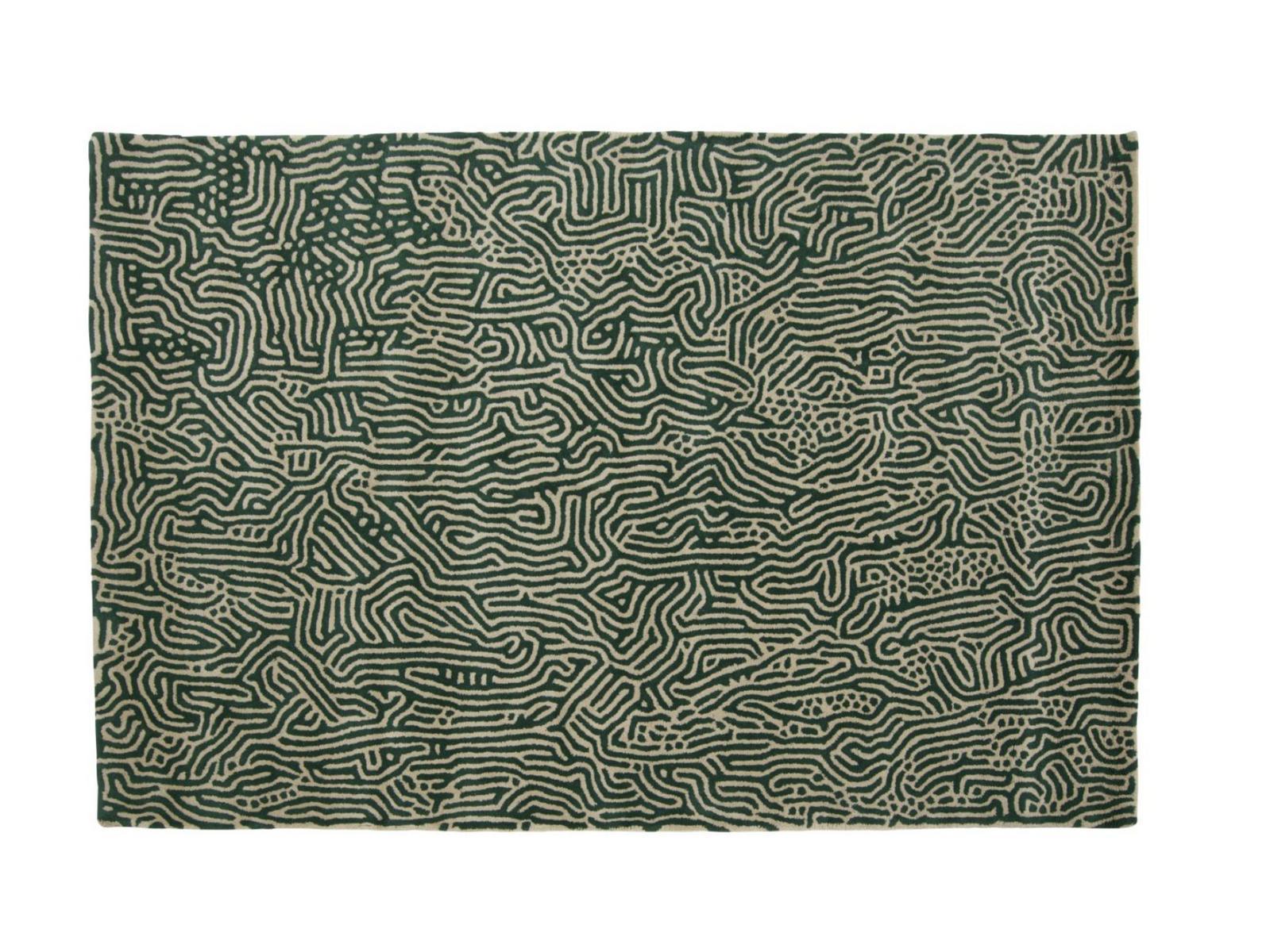 ÉCUME Patterned handmade rectangular wool rug