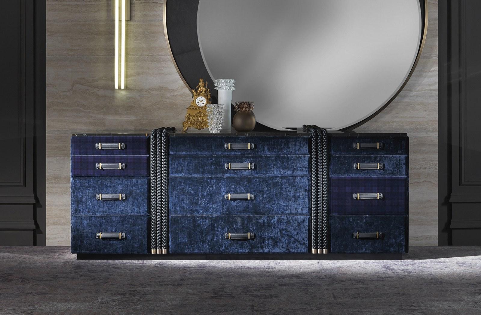 MOORE Fabric chest of drawers