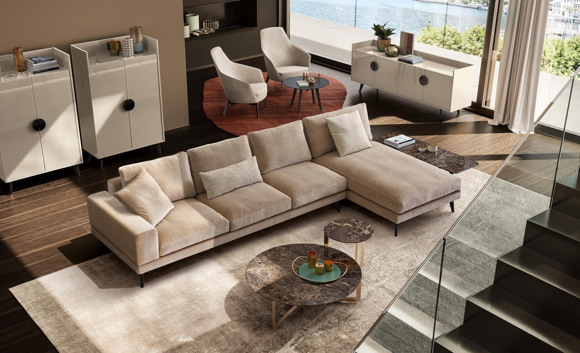 CORINNA High-back armchair with armrests