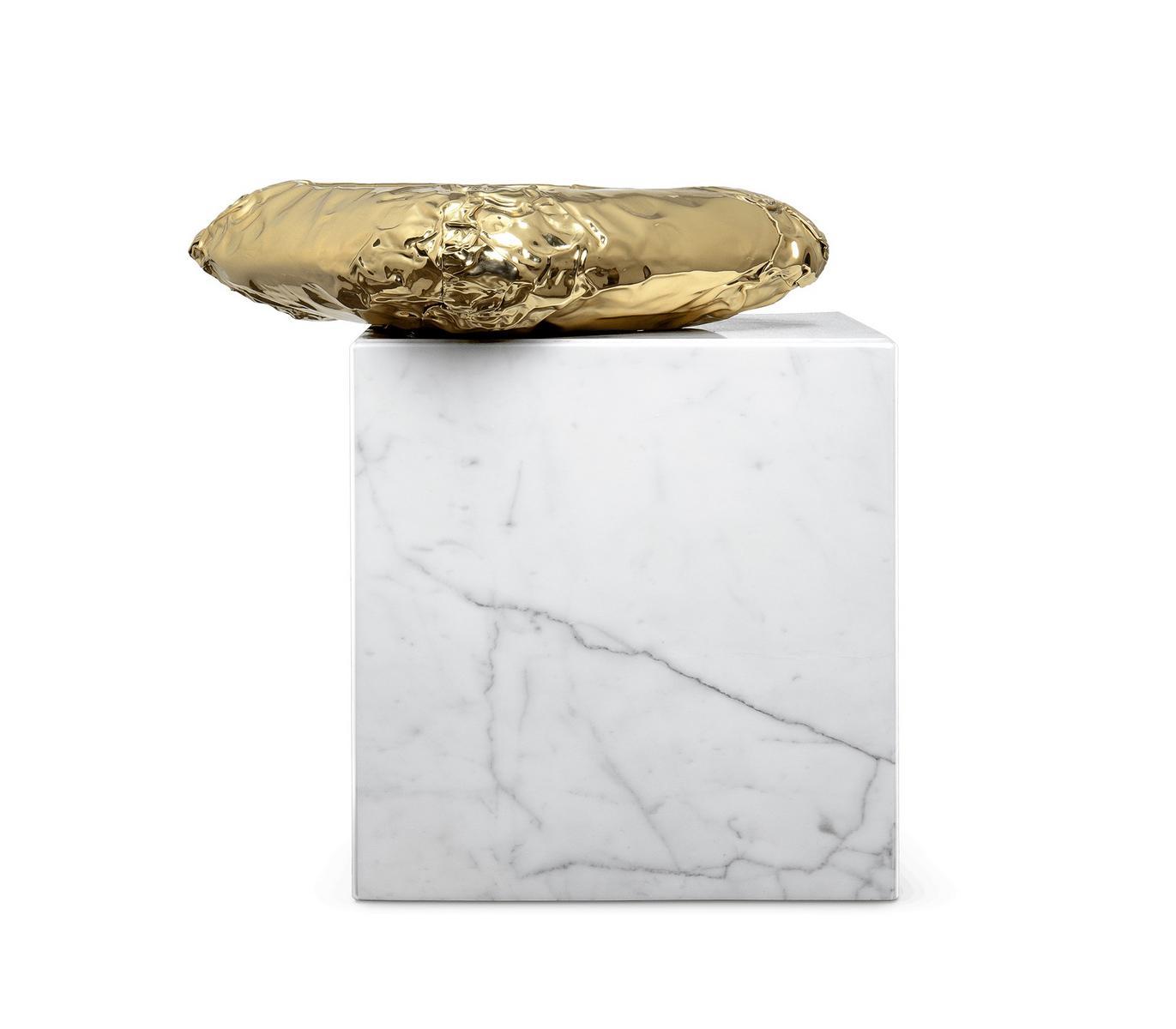 STONEHENGE CARRARA Square Carrara marble coffee table