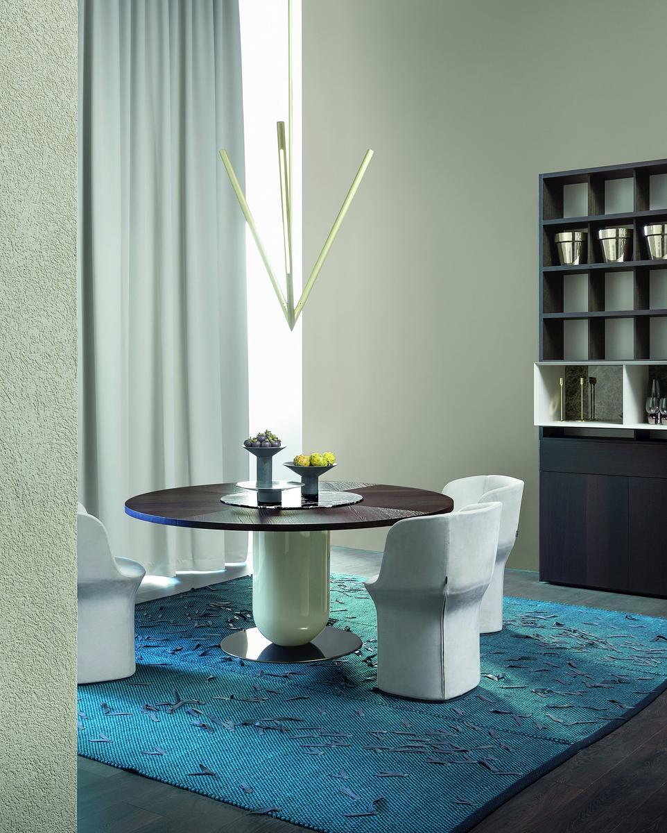 ETTORE Wooden table with Lazy Susan