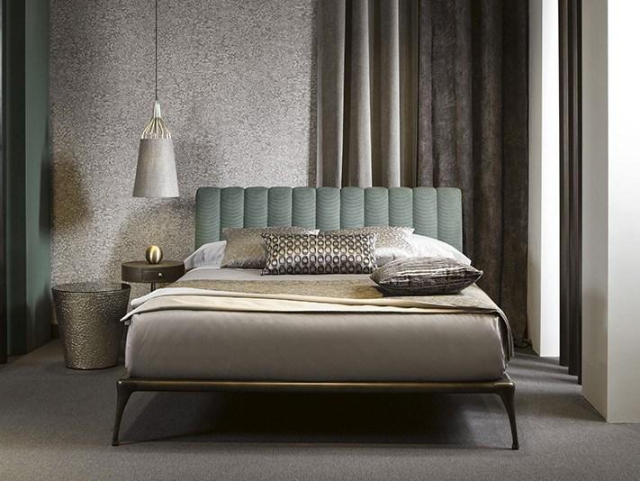 ISEO Double bed with upholstered headboard