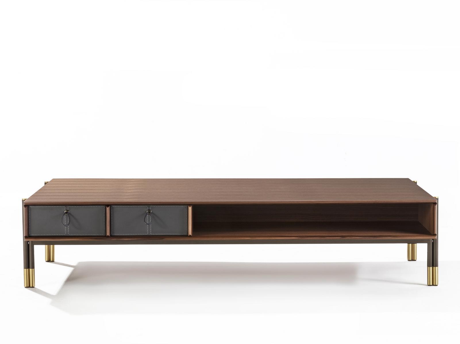 BAYUS Low rectangular coffee table in canaletta walnut