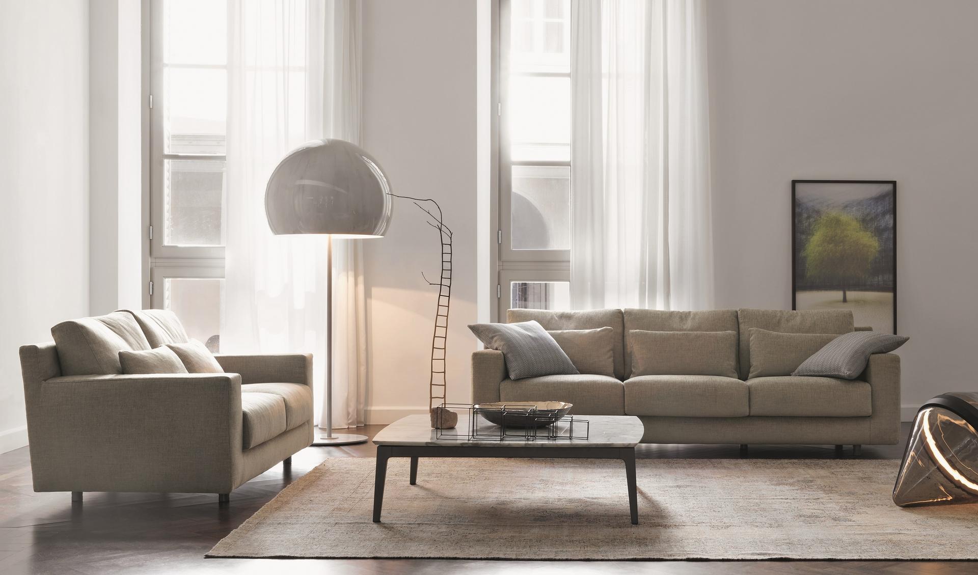 BORGONUOVO 3 seater fabric sofa
