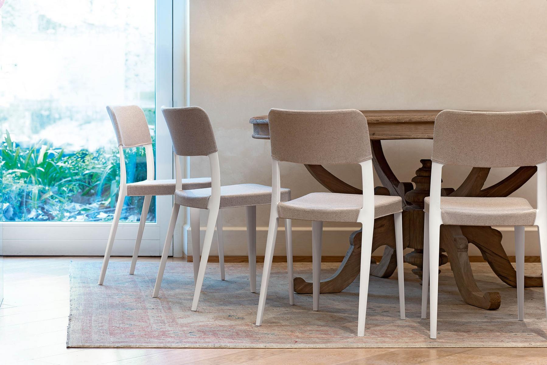 NENÈ S-TS Contemporary style stackable plastic restaurant chair with removable cover