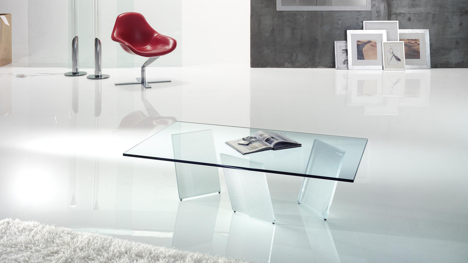 TANGO Rectangular glass coffee table