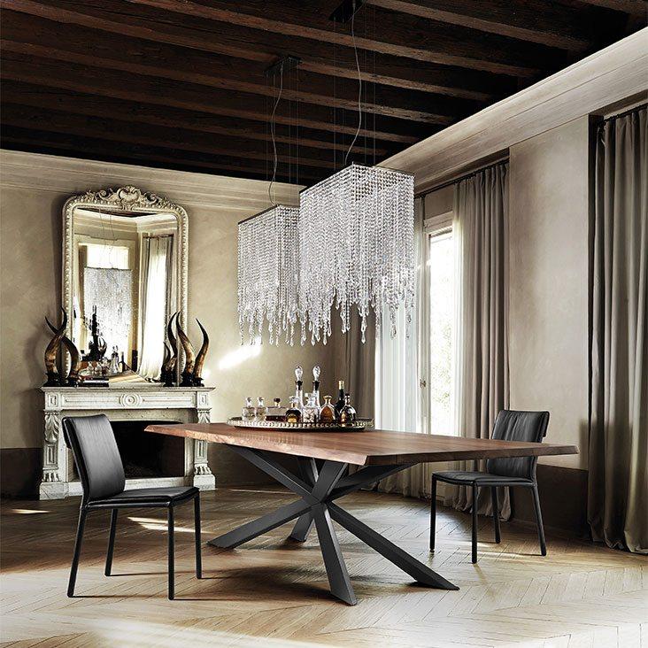 SPYDER WOOD Rectangular veneer table