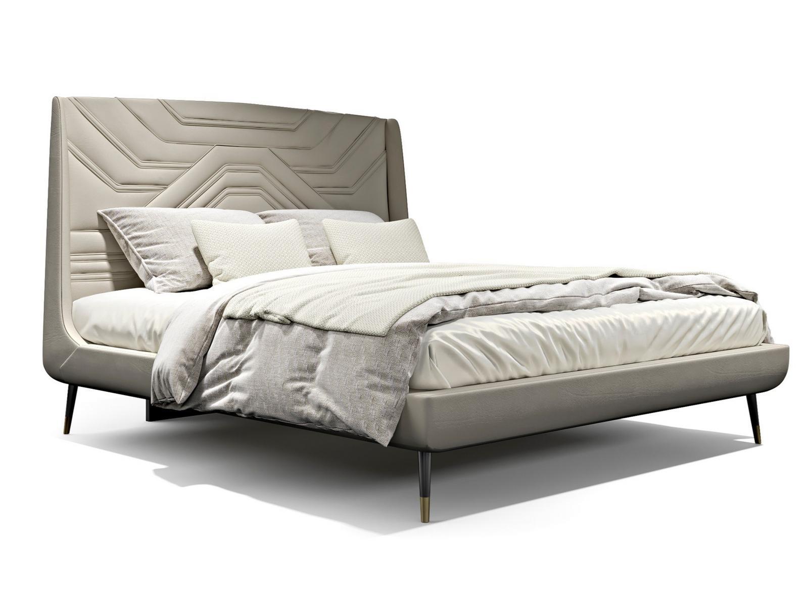 AMÈLIE Fabric double bed with upholstered headboard
