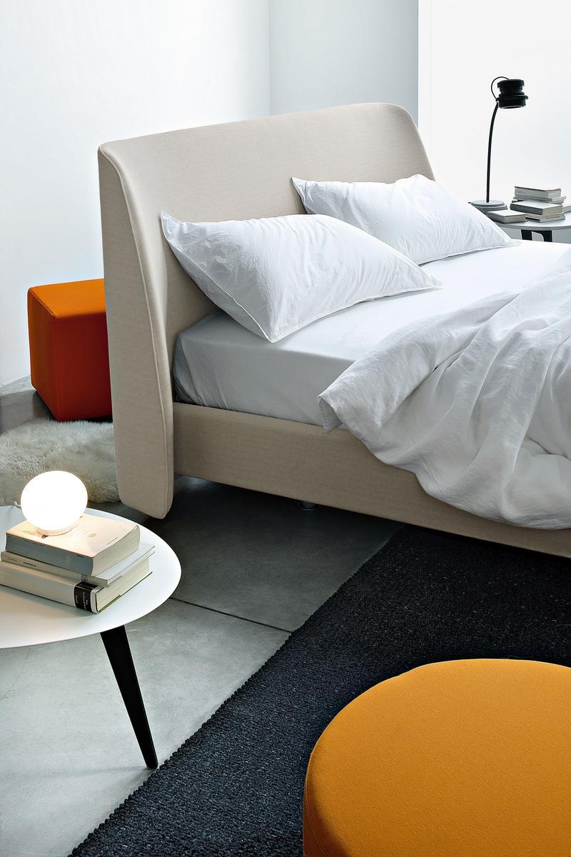 EDEL Fabric double bed with upholstered headboard