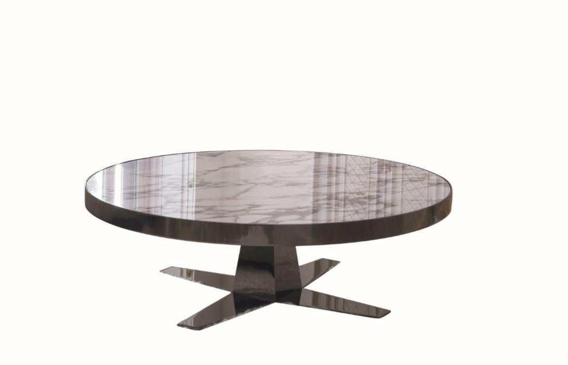 BOURBON Round metal coffee table