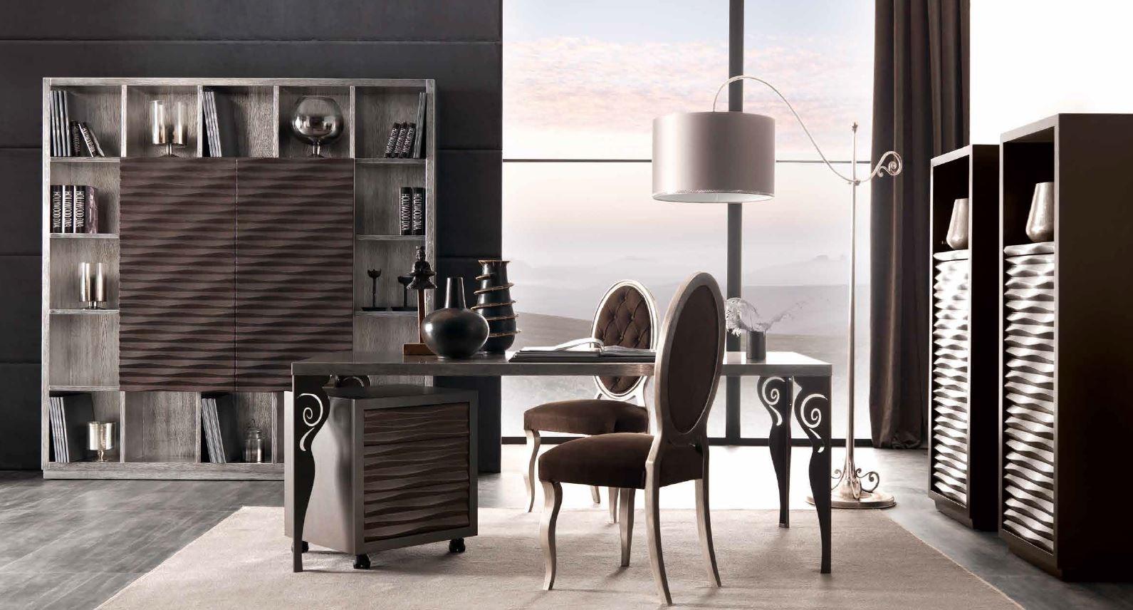 EBON Silver leaf bookcase