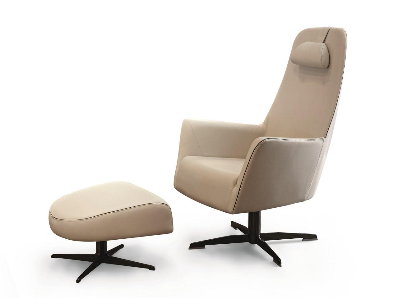 VALENTINA Swivel armchair with 4-spoke base with armrests