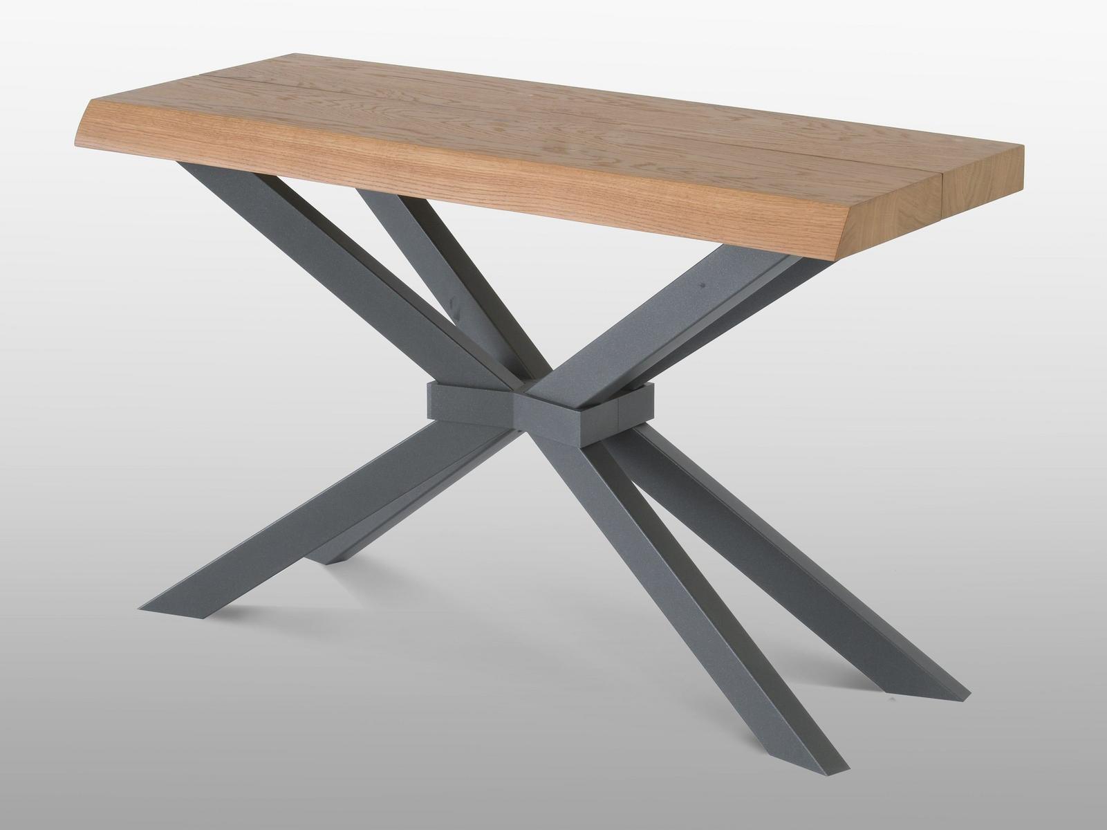 SHANGAI Extending rectangular oak console table