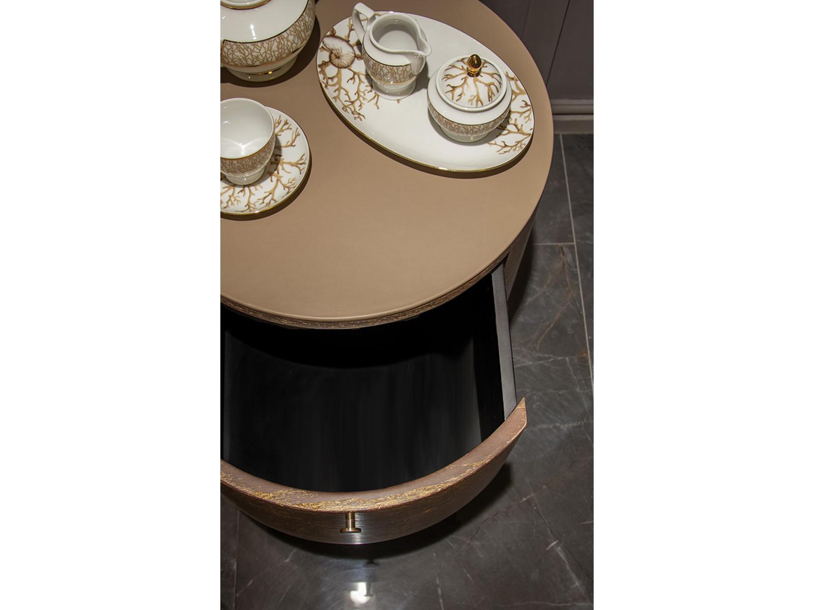 OVERSEAS Round ash bedside table