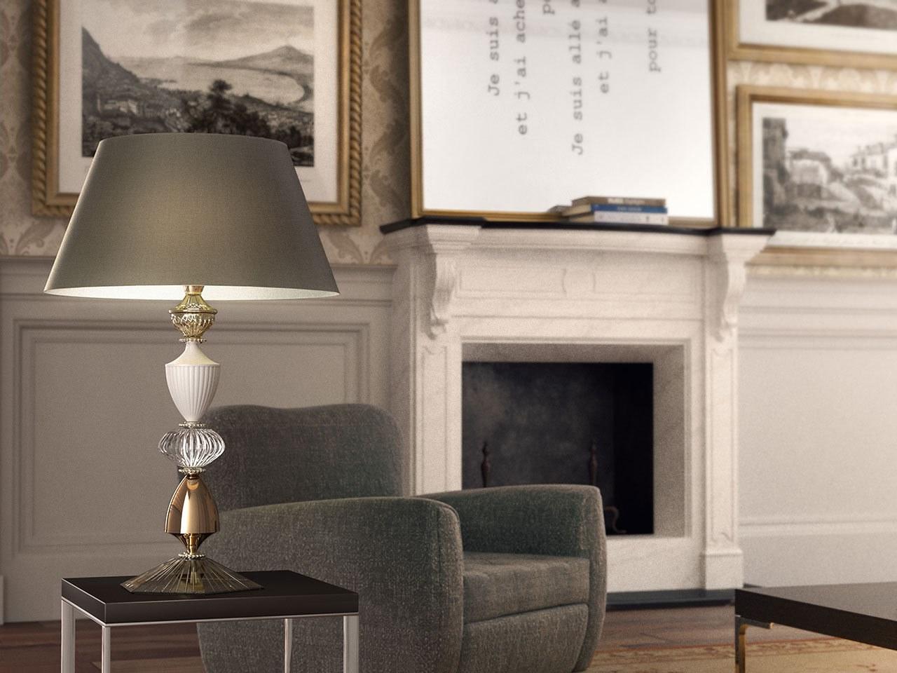 AMELIE Indirect light metal and crystal table lamp