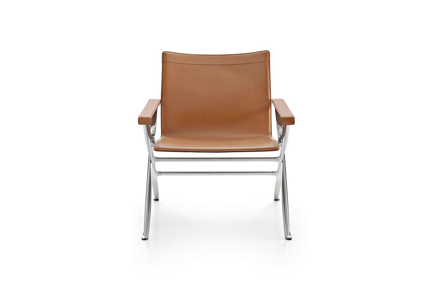 BEVERLY '14 Tanned leather easy chair with armrests