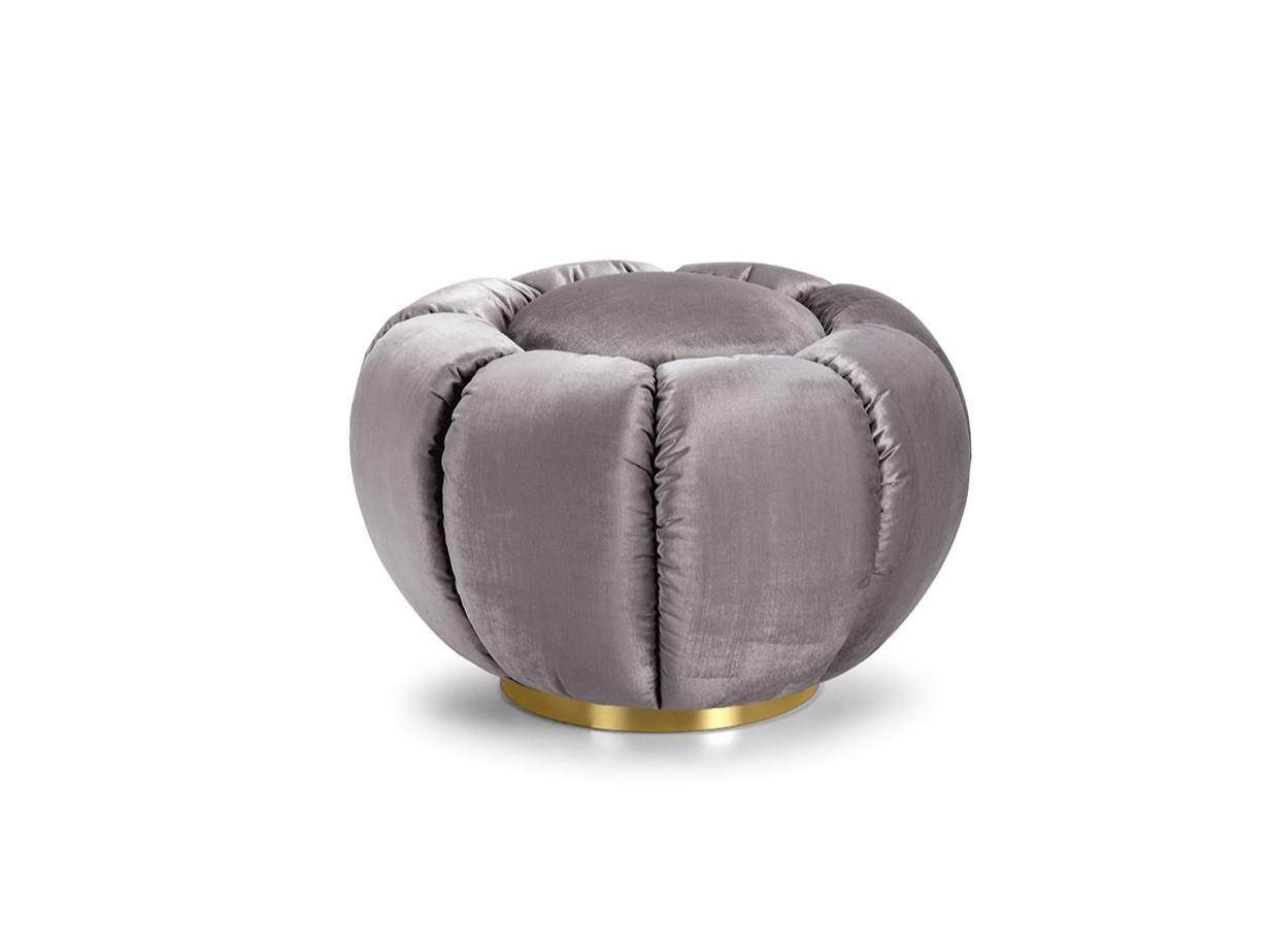 ARKE Upholstered round fabric pouf