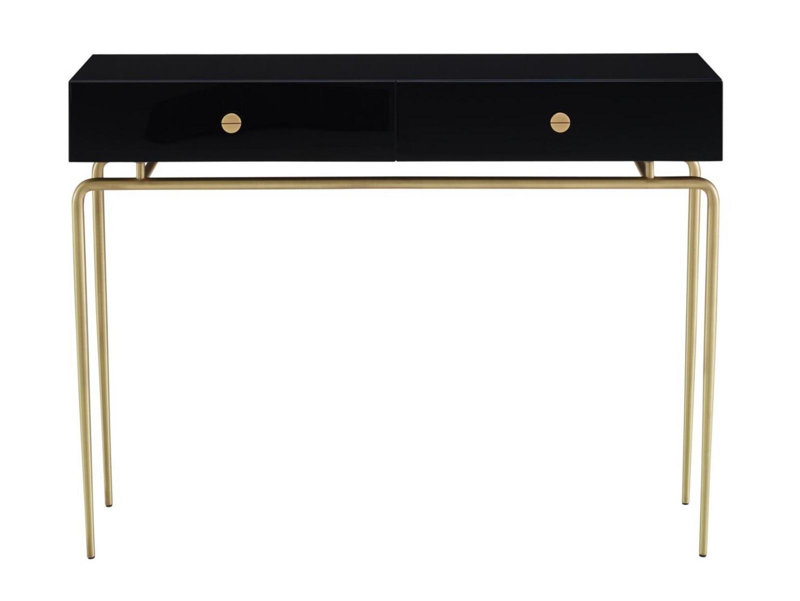 DÉBOURGEOISÉE Rectangular steel and wood console table with drawers