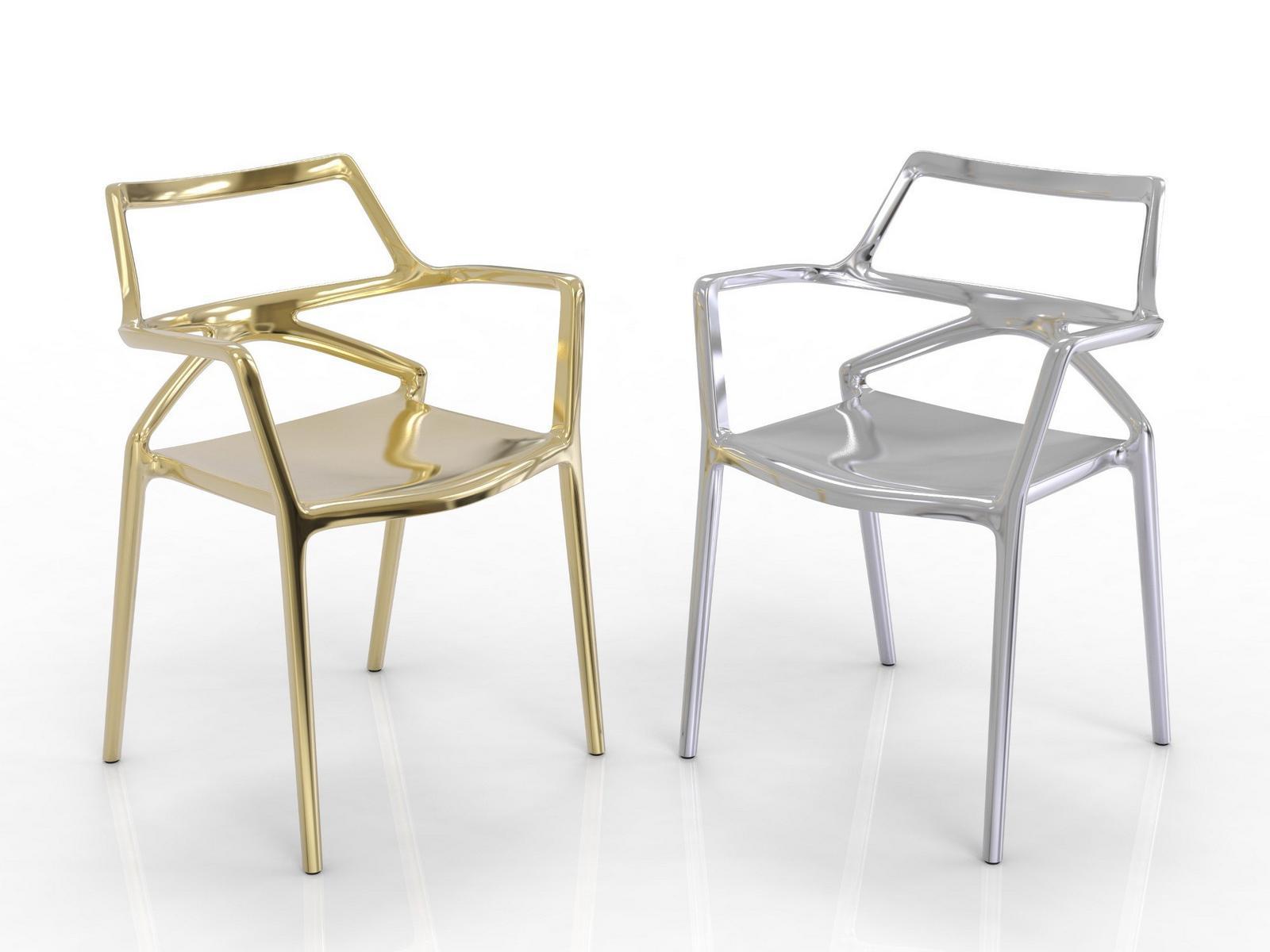 DELTA PREMIUM Polypropylene garden chair with armrests