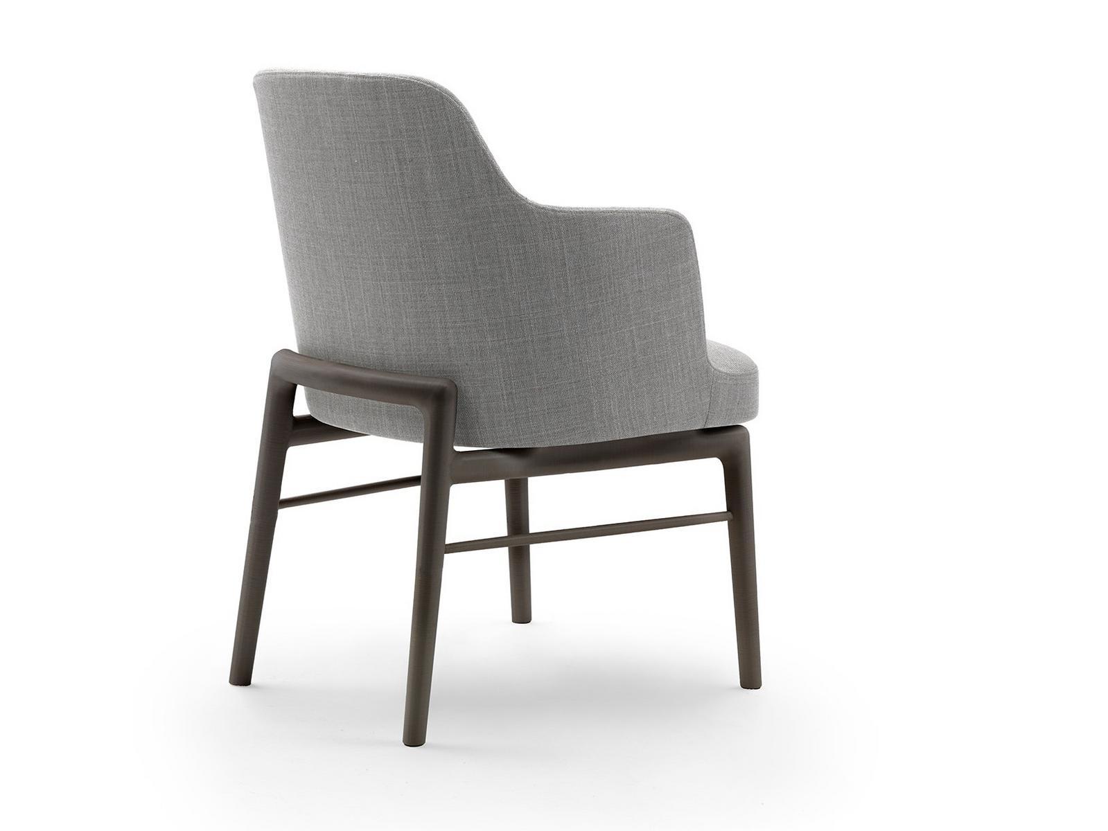 LEDA Upholstered fabric chair with armrests