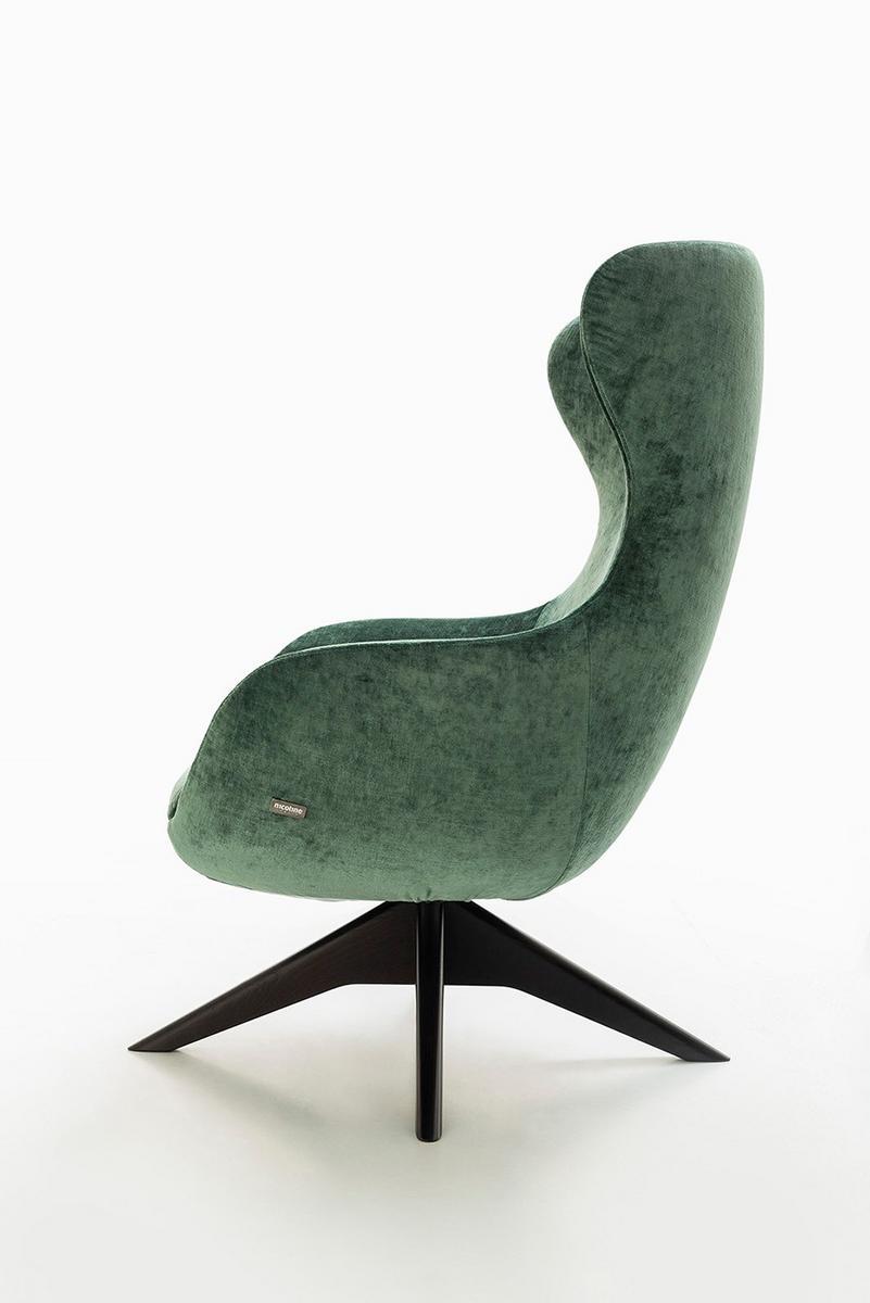 ISEO Wing swivel fabric armchair