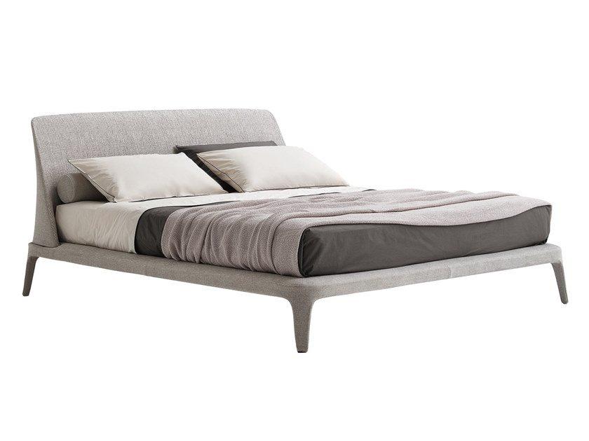 KELLY Fabric double bed with upholstered headboard