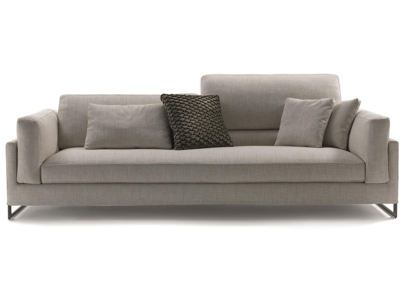 DAVIS IN Sled base 4 seater fabric sofa