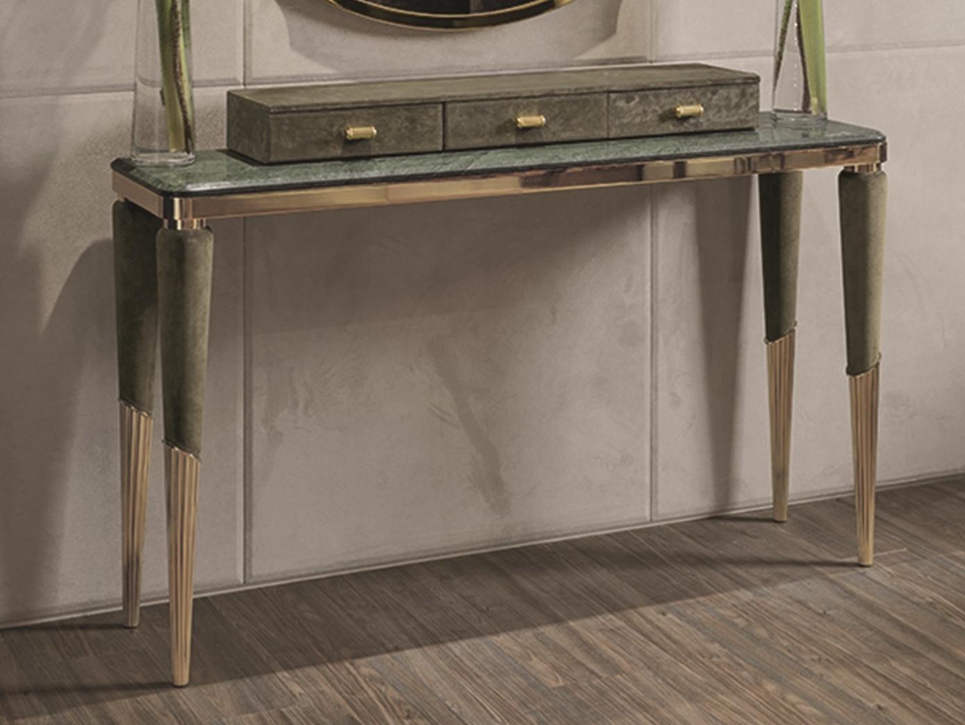 ODETTE Rectangular veneer console with drawers