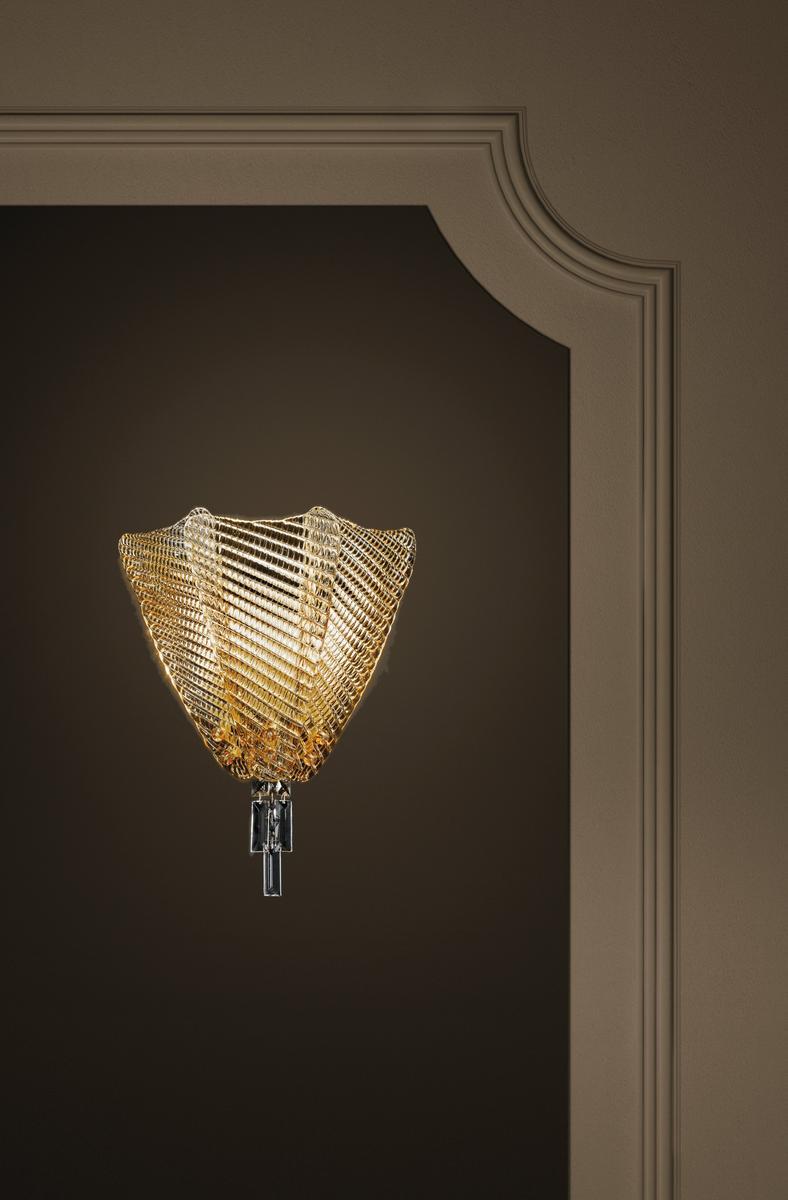 MANIN Glass wall light with crystals