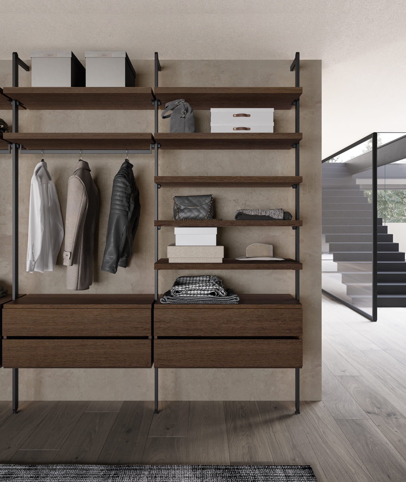 BAMBOO Linear melamine closet