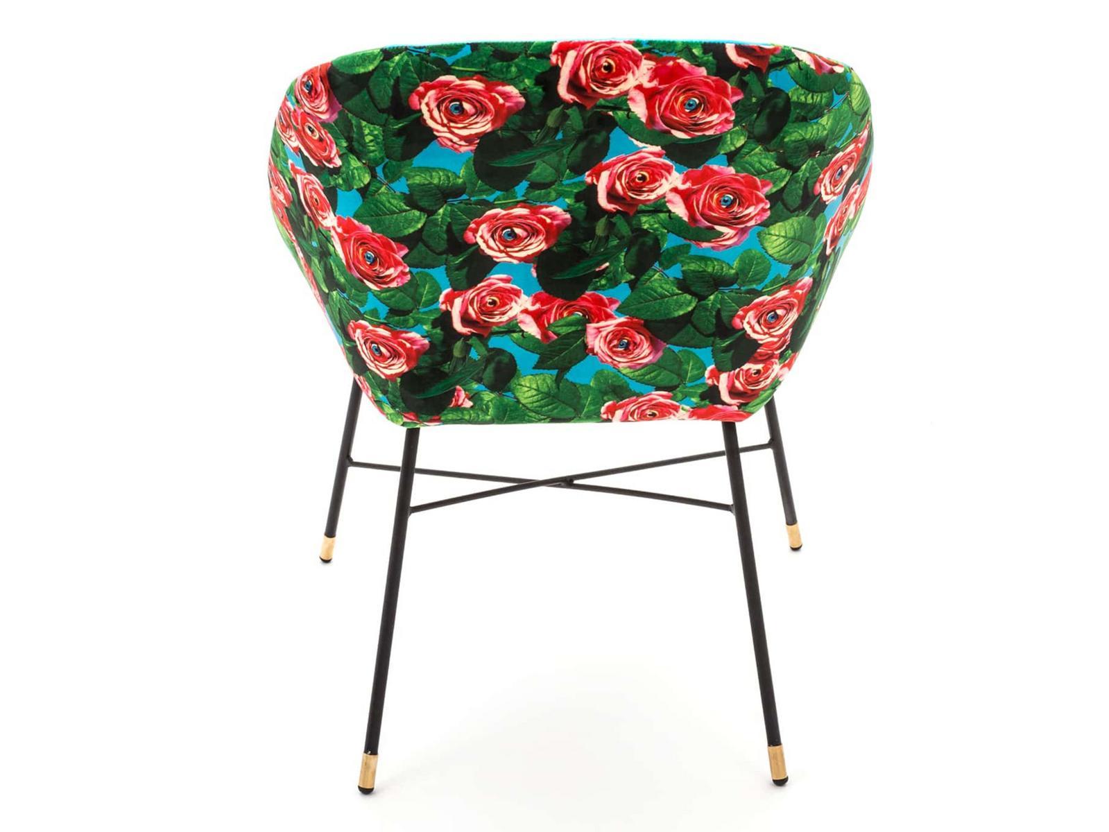ROSES Upholstered fabric chair with armrests