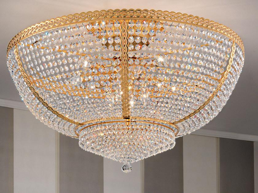 IMPERO & DECO VE 831 Incandescent brass ceiling lamp with crystals IMPERO & DECO VE 831 Incandescent brass ceiling lamp with crystals