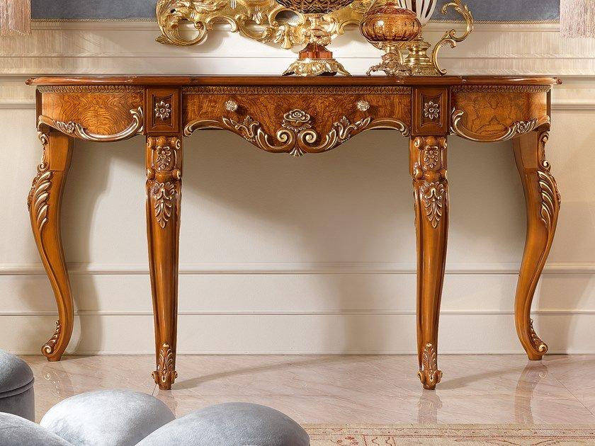 DAVID Demilune wooden console table