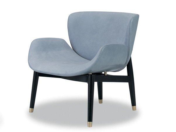 JORGEN Leather armchair with armrests