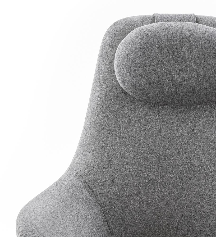 HARBOR High-back fabric armchair with headrest