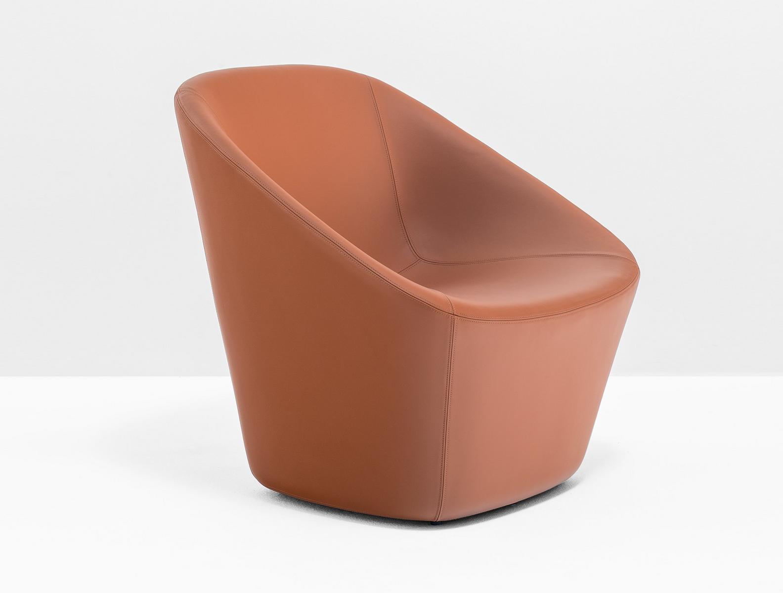 LOG 366 Upholstered fabric armchair with armrests