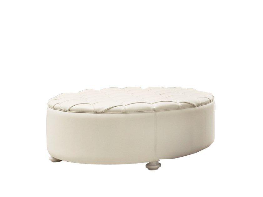 FASHION TIME Upholstered round leather pouf