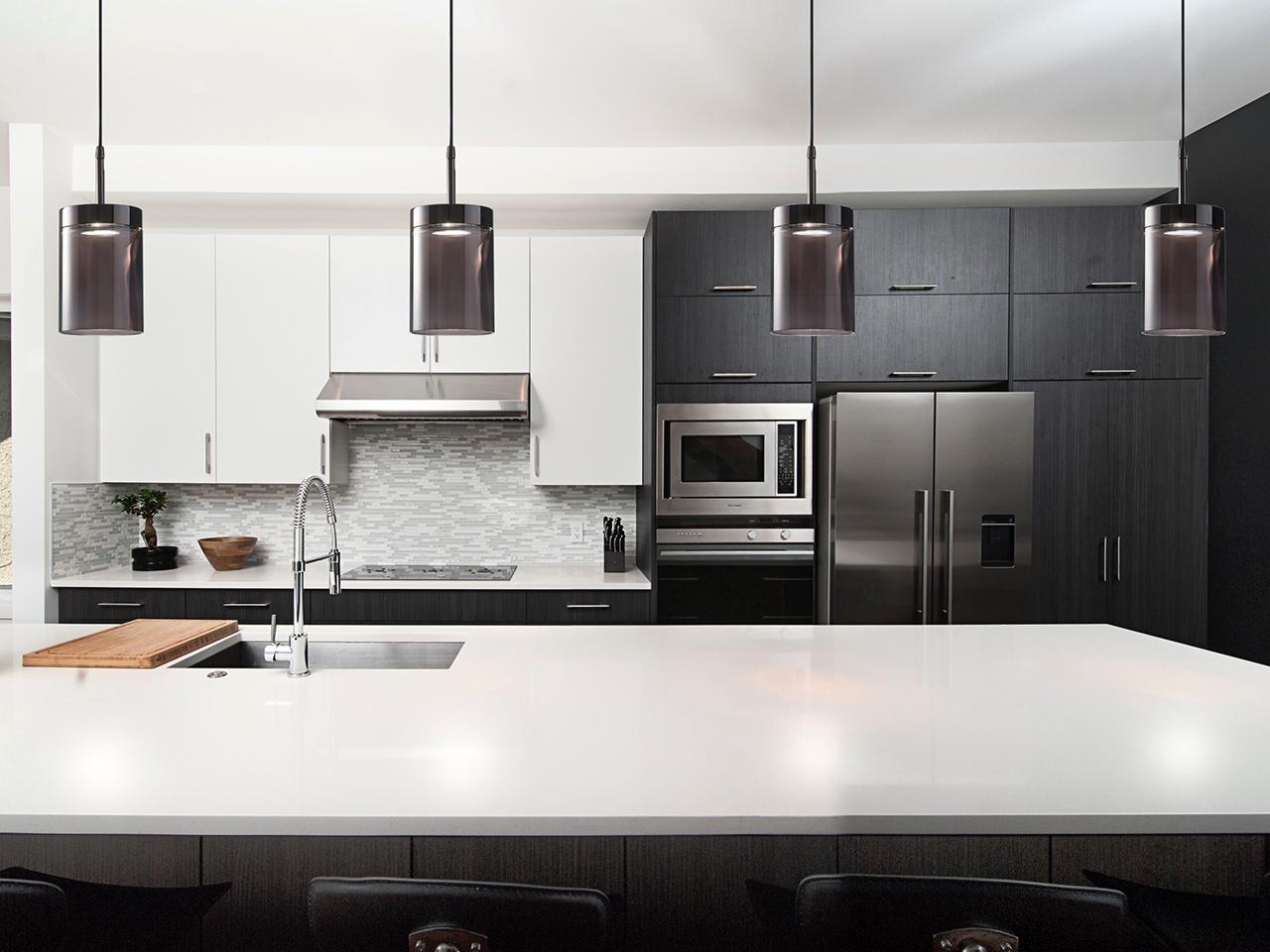QUARZO 725/S1 LED crystal and metal pendant lamp