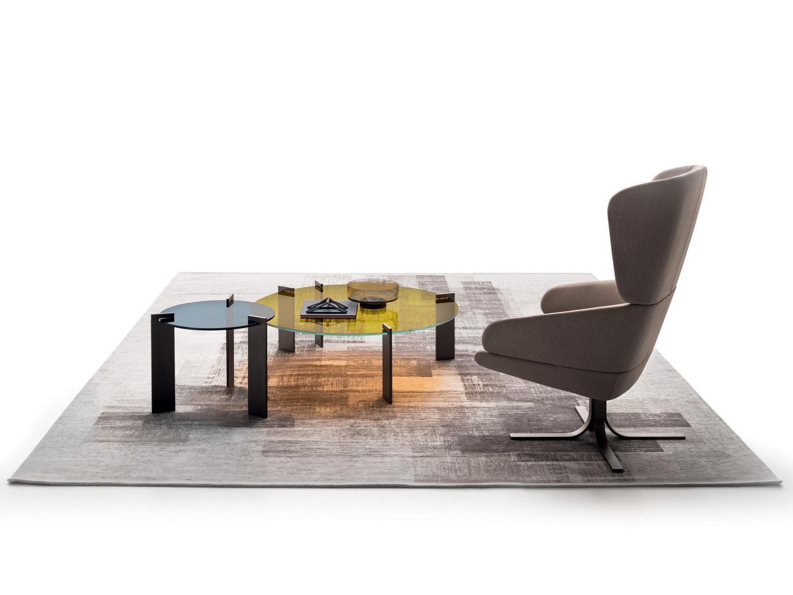 AULOS Round glass coffee table