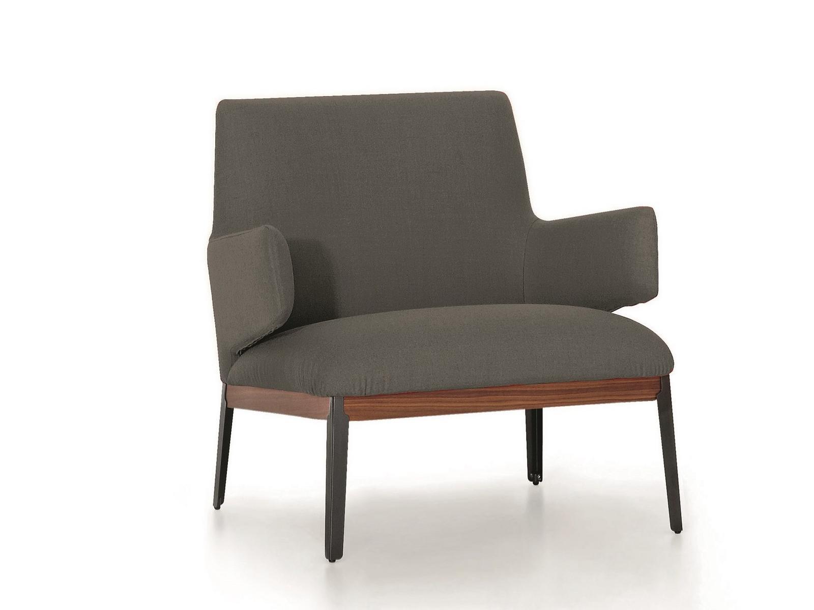 HUG LOW Fabric armchair with armrests