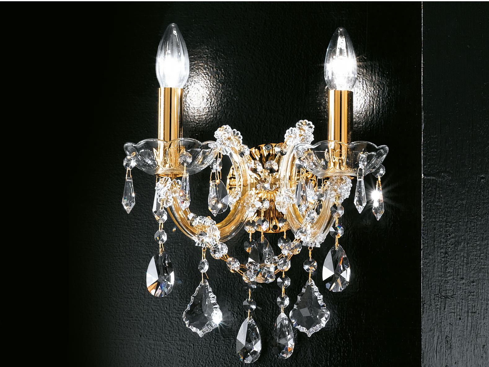 MARIA TERESA VE 944 A1 / A2 Incandescent metal wall light with crystals