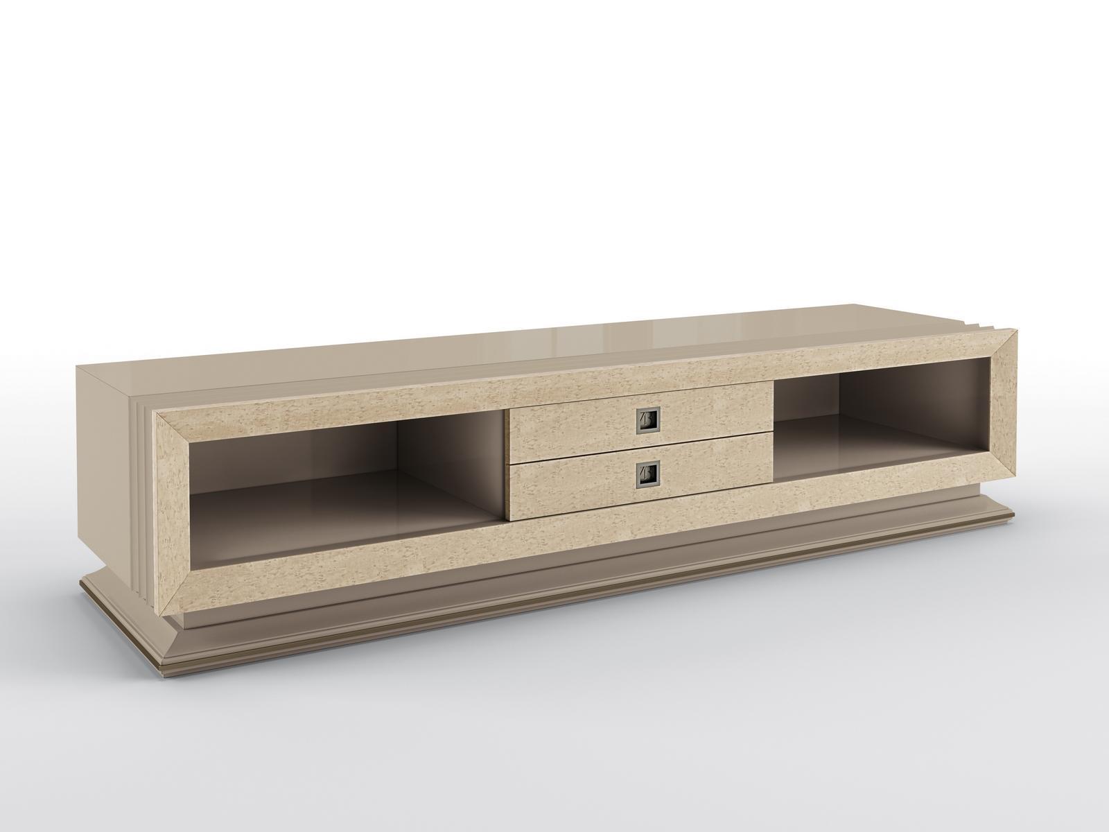 CONCORDE Low solid wood TV cabinet with drawers