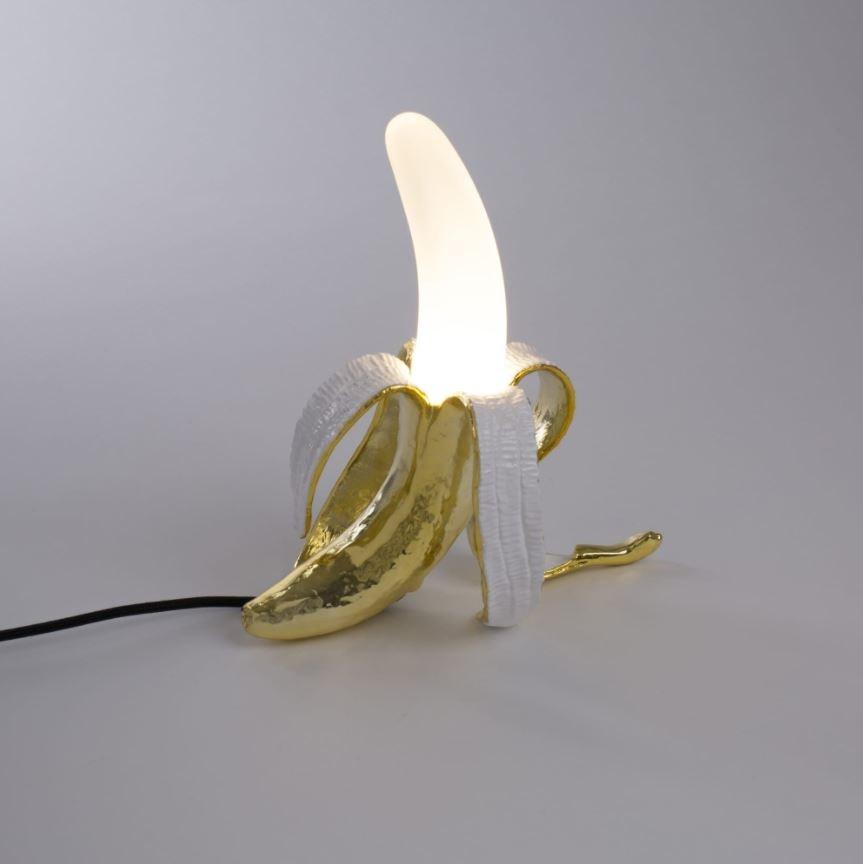 BANANA LAMP LOUIE Glass and resin table lamp