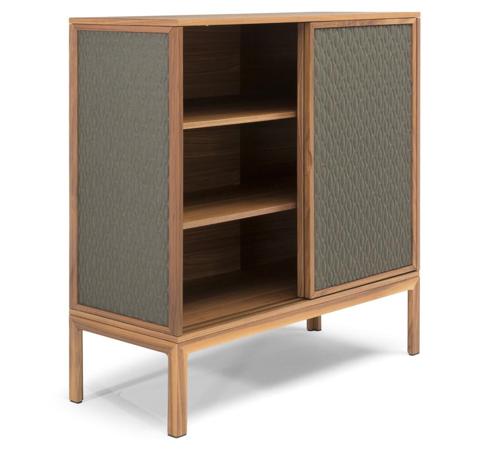 CRATE Solid wood highboard with sliding doors