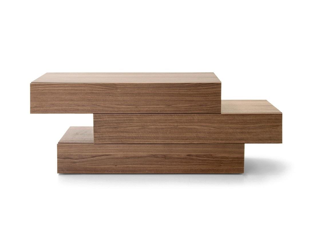 PEOPLE Wooden chest of drawers with integrated handles