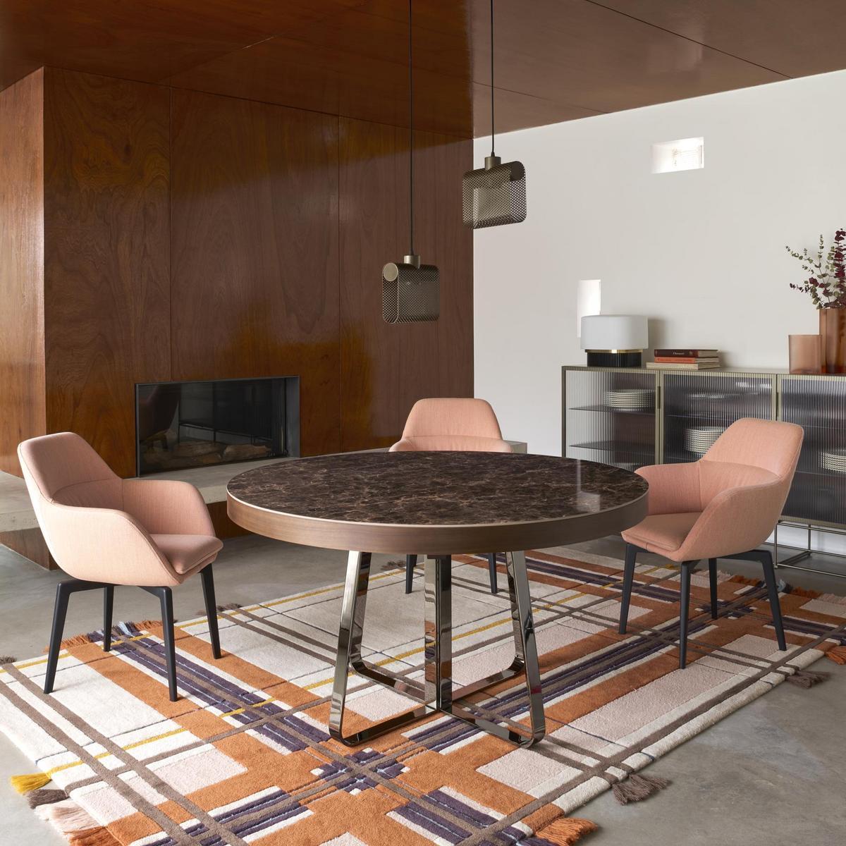 AVA Extending round porcelain stoneware dining table